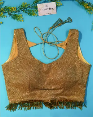 Gold Colour Foil Weaved Party Wear Blouse